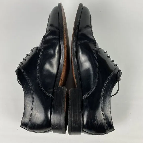 Florsheim Richfield black leather dress shoes 9.5 D Made in India *SCUFFS READ