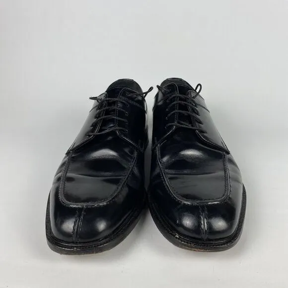 Florsheim Richfield black leather dress shoes 9.5 D Made in India *SCUFFS READ