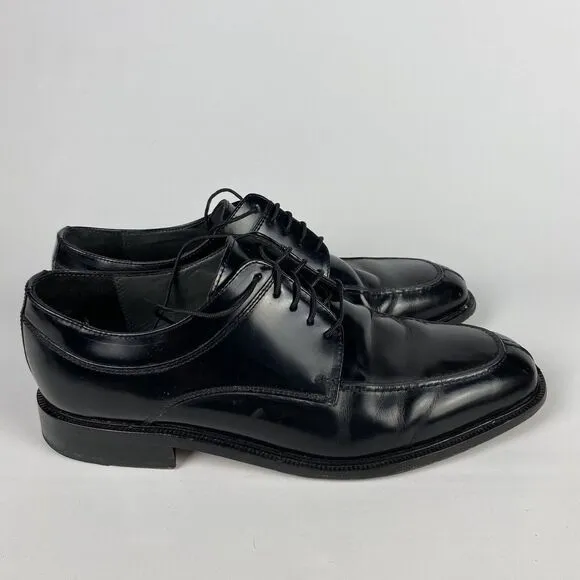 Florsheim Richfield black leather dress shoes 9.5 D Made in India *SCUFFS READ