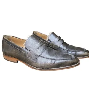 Florsheim Sabato Mens Metallic Leather Textured Penny Loafers Dress Shoe Size 10