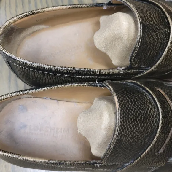 Florsheim Sabato Mens Metallic Leather Textured Penny Loafers Dress Shoe Size 10