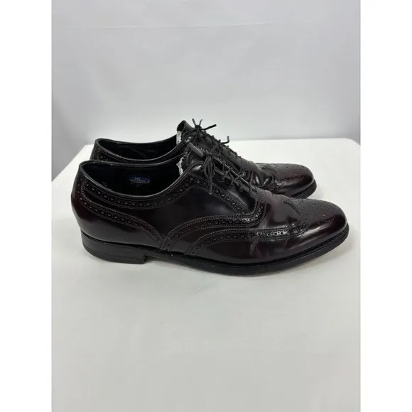 Florsheim Wingtip Dress Shoes Burgundy Patent Leather 10 Made in USA