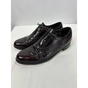 Florsheim Wingtip Dress Shoes Burgundy Patent Leather 10 Made in USA