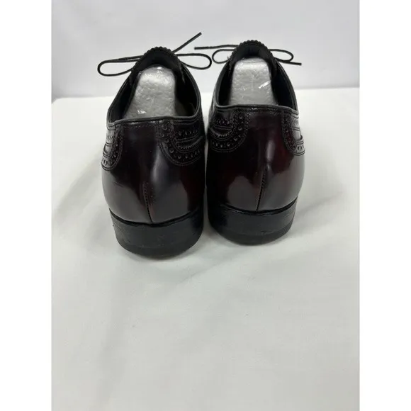 Florsheim Wingtip Dress Shoes Burgundy Patent Leather 10 Made in USA