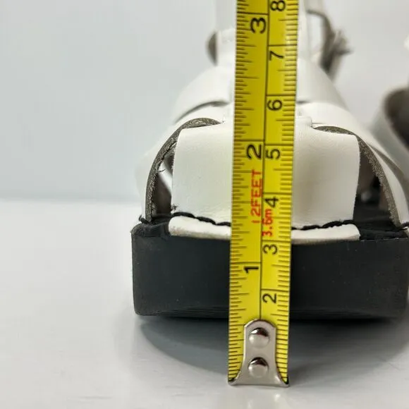 Fly London Fisherman Sandals Platform Buckle White/Black Women's EU 37/6.5