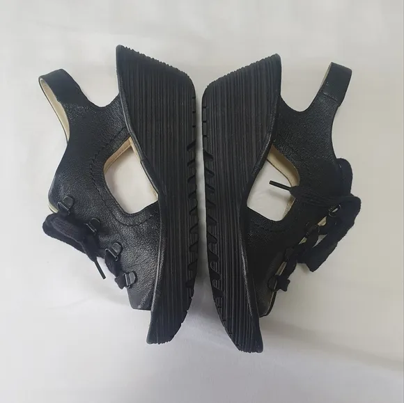 Fly London Ylfa Wedge Sandals Black Platform