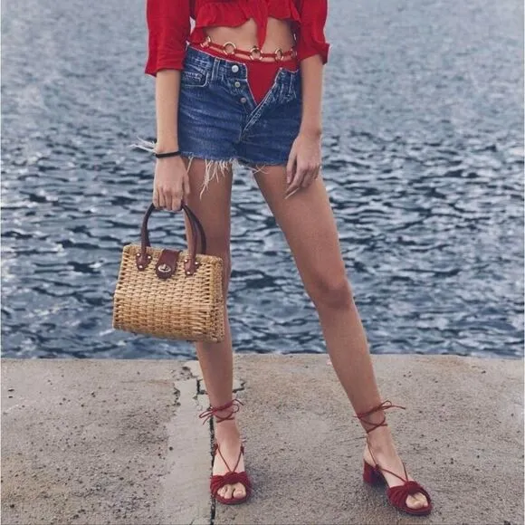 For love and lemons Marais collaboration wraparound block heel sandals