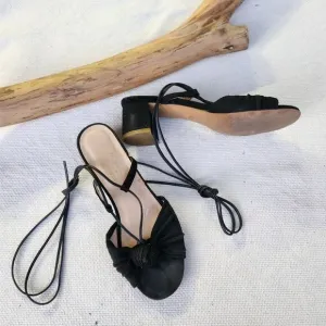 For love and lemons Marais collaboration wraparound block heel sandals