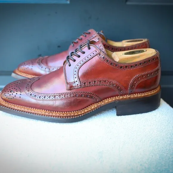 Franceschetti 8-M Burgundy Red Mens Norvegese Oxford Dress Shoes