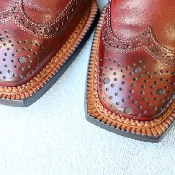 Franceschetti 8-M Burgundy Red Mens Norvegese Oxford Dress Shoes