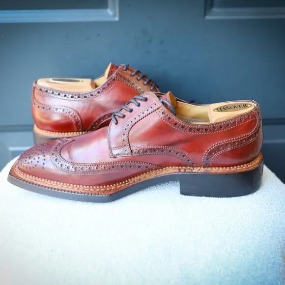 Franceschetti 8-M Burgundy Red Mens Norvegese Oxford Dress Shoes