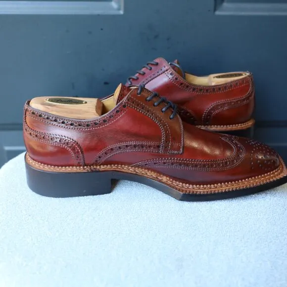 Franceschetti 8-M Burgundy Red Mens Norvegese Oxford Dress Shoes