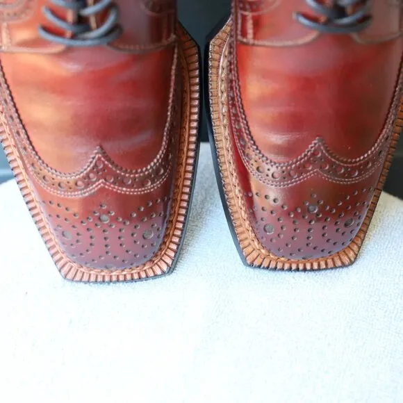 Franceschetti 8-M Burgundy Red Mens Norvegese Oxford Dress Shoes