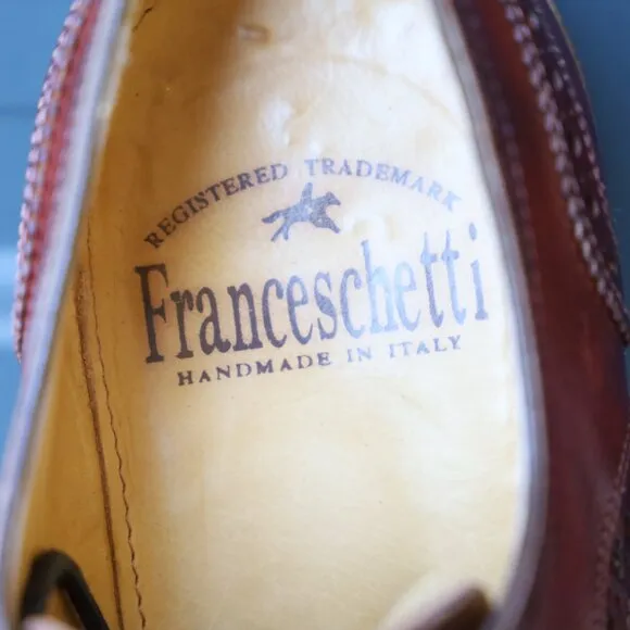 Franceschetti 8-M Burgundy Red Mens Norvegese Oxford Dress Shoes