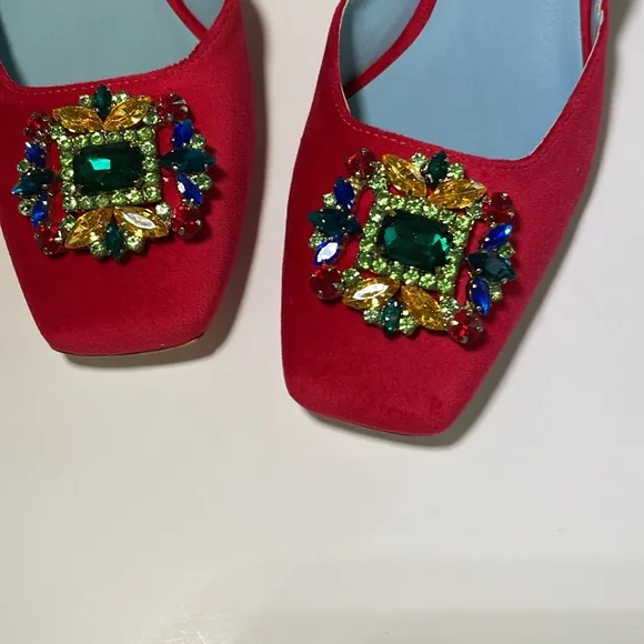 Francis Valentine Red Velvet Shoes
