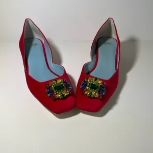 Francis Valentine Red Velvet Shoes