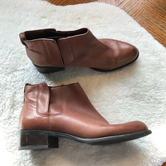 Franco Sarto 8 Caryn Cognac Chelsea Ankle Boots