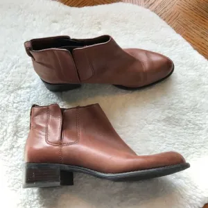 Franco Sarto 8 Caryn Cognac Chelsea Ankle Boots