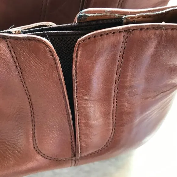 Franco Sarto 8 Caryn Cognac Chelsea Ankle Boots