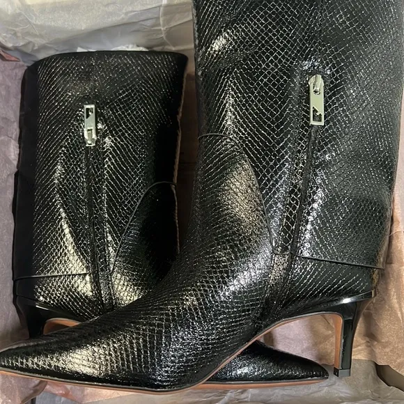 Franco Sarto Alberta Bootie - 9M -  Black Snake Print