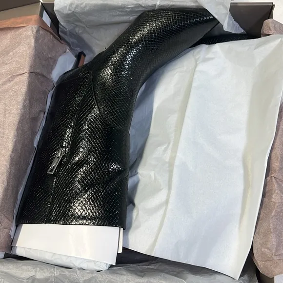 Franco Sarto Alberta Bootie - 9M -  Black Snake Print