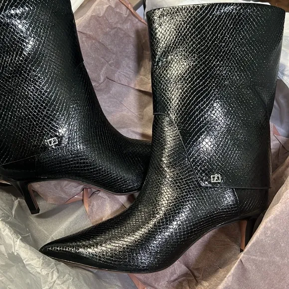 Franco Sarto Alberta Bootie - 9M -  Black Snake Print