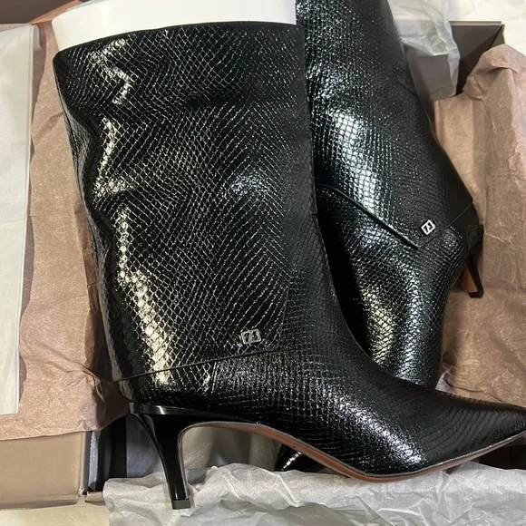 Franco Sarto Alberta Bootie - 9M -  Black Snake Print