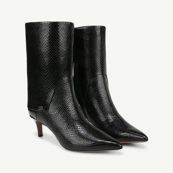 Franco Sarto Alberta Bootie - 9M -  Black Snake Print