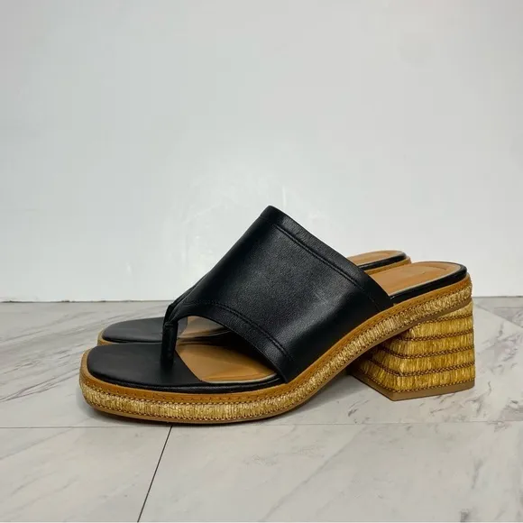 Franco Sarto Ferrara Square Toe Block Heel Sandal 9M