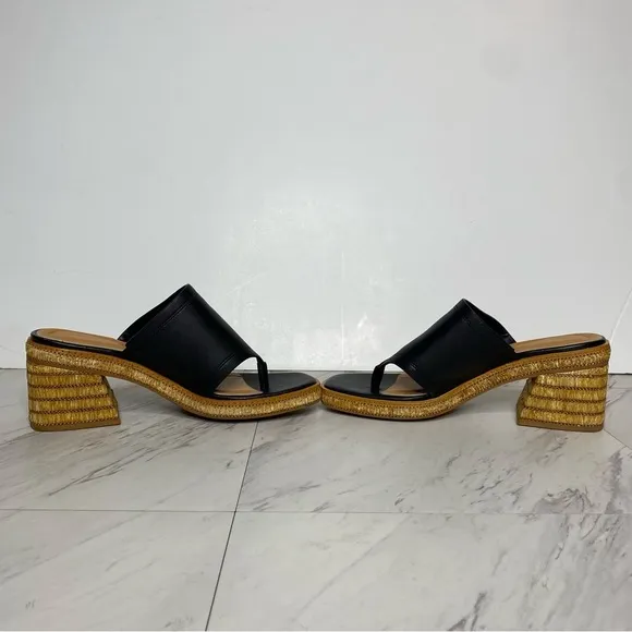 Franco Sarto Ferrara Square Toe Block Heel Sandal 9M