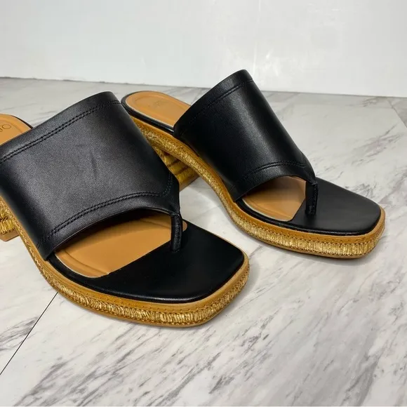 Franco Sarto Ferrara Square Toe Block Heel Sandal 9M