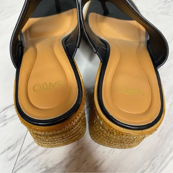 Franco Sarto Ferrara Square Toe Block Heel Sandal 9M