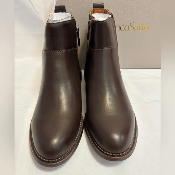 Franco Sarto Hickory Hazen Brown Ankle Boots New Size 6.5M