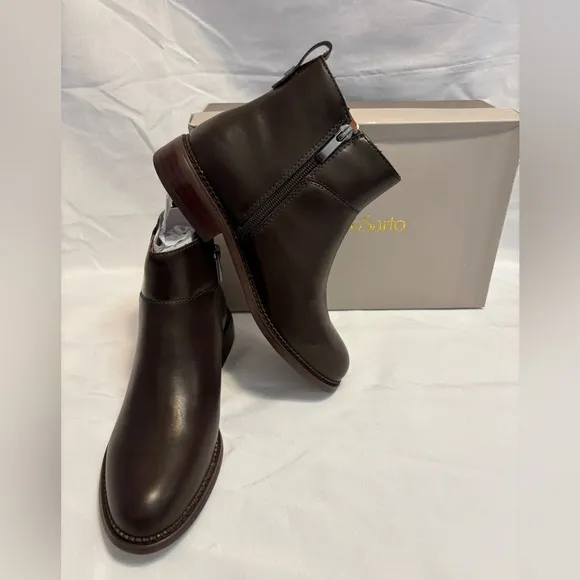 Franco Sarto Hickory Hazen Brown Ankle Boots New Size 6.5M