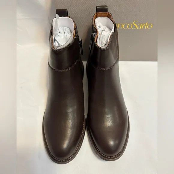 Franco Sarto Hickory Hazen Brown Ankle Boots New Size 6.5M