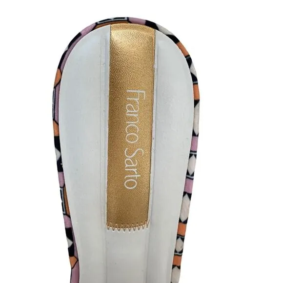 Franco Sarto Pink Damara Retro Print Platform Slide Size 9 NWOT