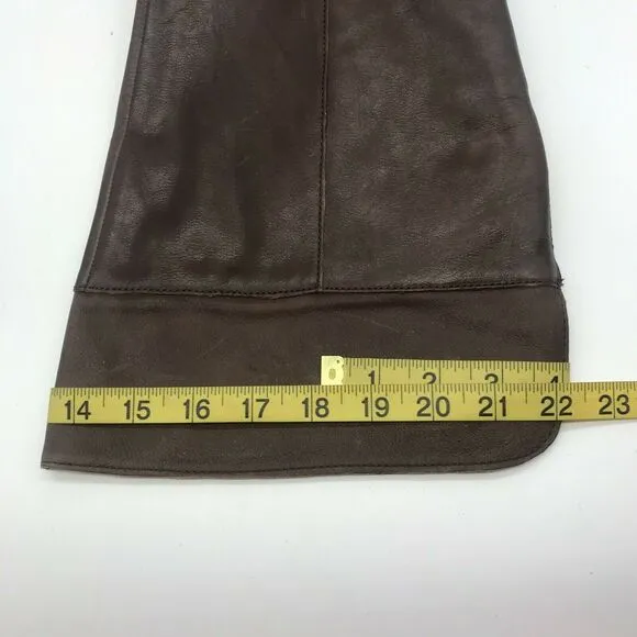 Franco Sarto Womens Daya Riding Boots Brown Leather Pointed Toe Zip 7M WC