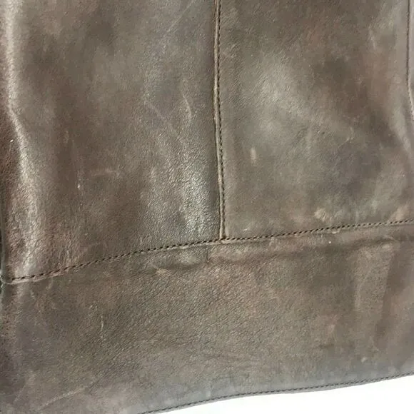 Franco Sarto Womens Daya Riding Boots Brown Leather Pointed Toe Zip 7M WC