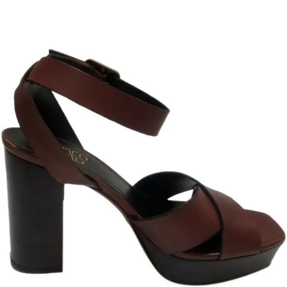 Franco Sarto Women's Marta, Strappy Leather Sandals Coffee Bean Brown 8.…
