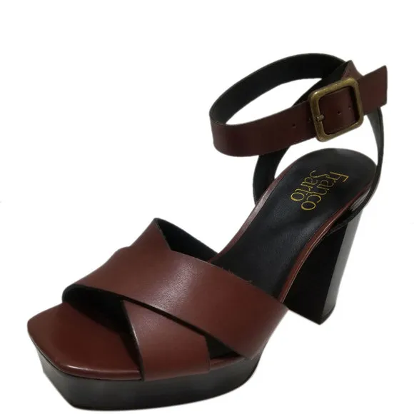 Franco Sarto Women's Marta, Strappy Leather Sandals Coffee Bean Brown 8.…