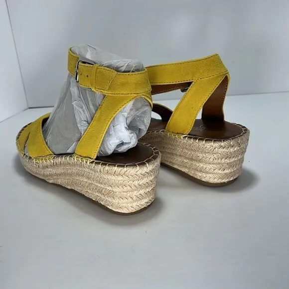Franco Sarto Pellia Espadrille Sandals Yellow size 8.5 M
