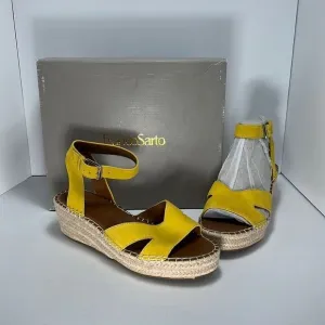 Franco Sarto Pellia Espadrille Sandals Yellow size 8.5 M