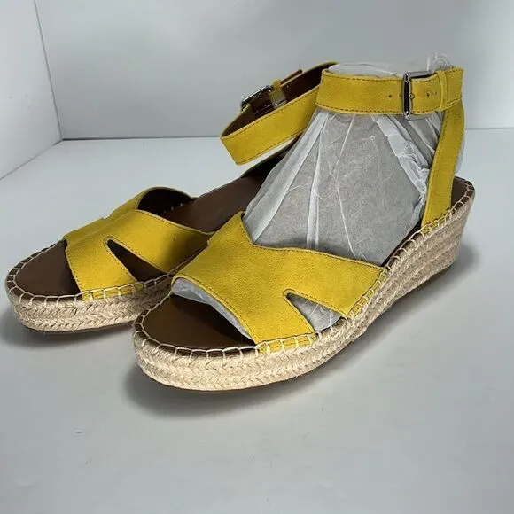 Franco Sarto Pellia Espadrille Sandals Yellow size 8.5 M