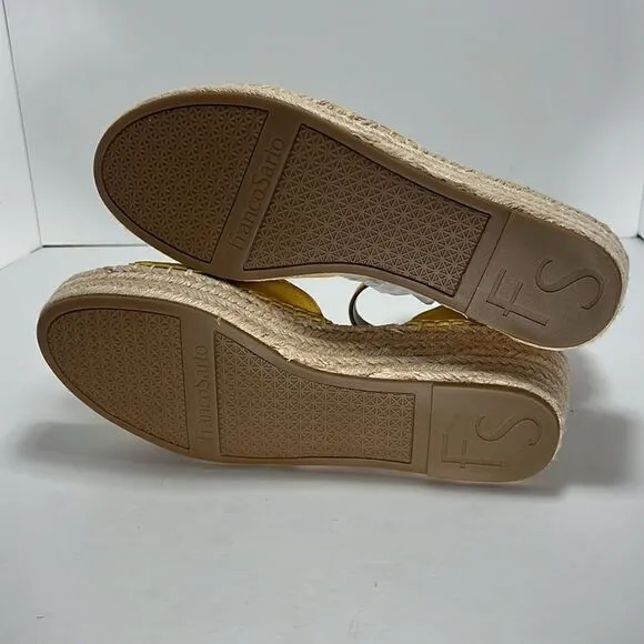 Franco Sarto Pellia Espadrille Sandals Yellow size 8.5 M
