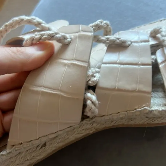 Freda Salvador EUC Sz 7 Women's Lucy Espadrille Ankle Tie Sandals