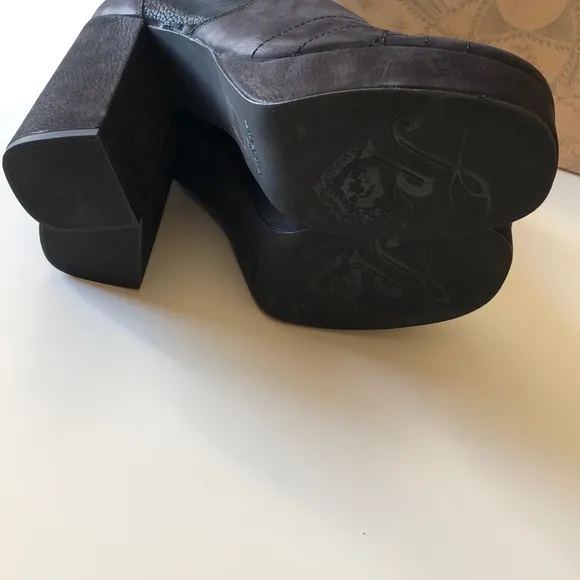 Free People Black leather Suede Platform Boots