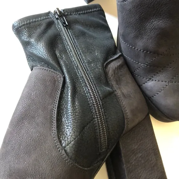Free People Black leather Suede Platform Boots