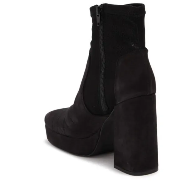 Free People Black leather Suede Platform Boots