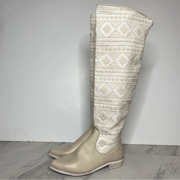 Free People Bren Crochet Slouch Tall Boot 37