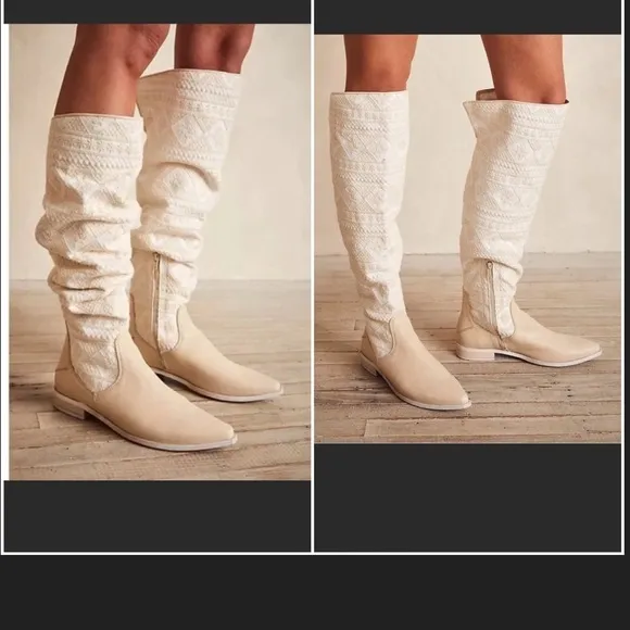 Free People Bren Crochet Slouch Tall Boot 37